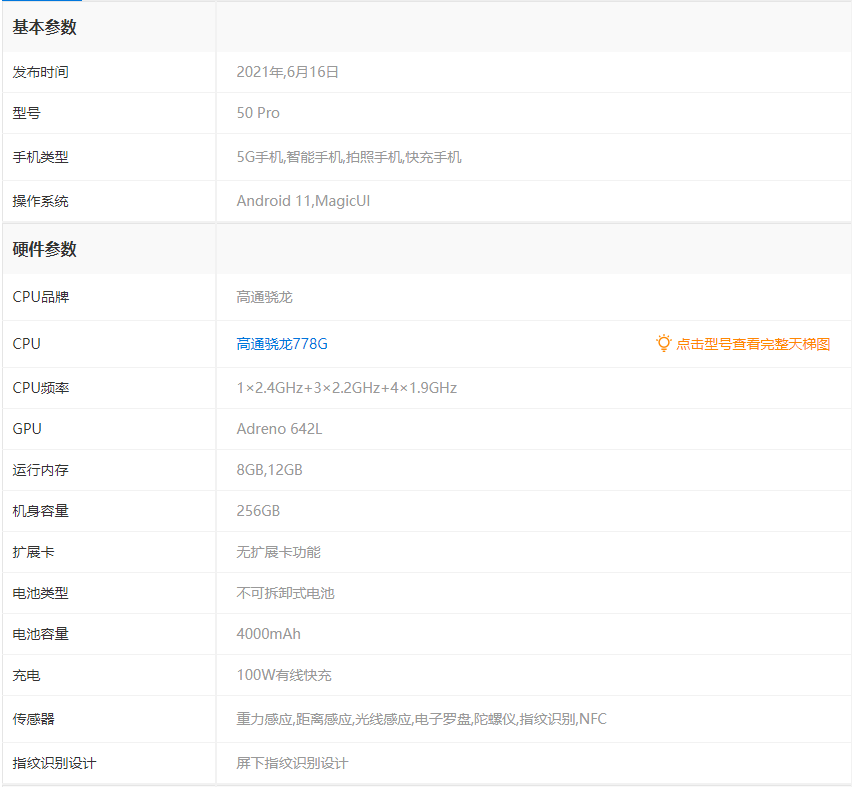 华为荣耀50pro参数配置一览 华为荣耀50pro评测