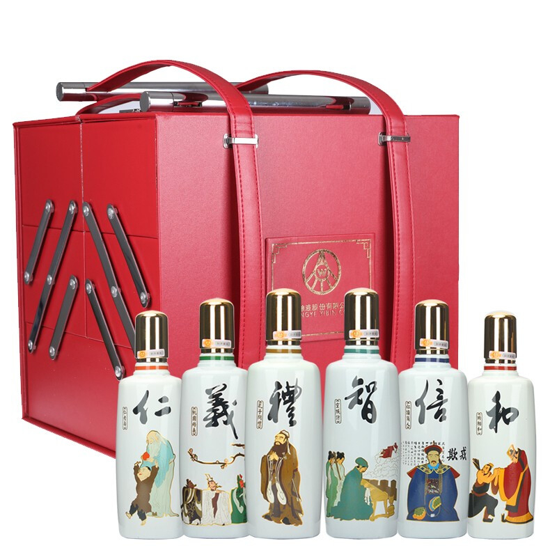 五粮液兴隆仁义礼智信和52&deg;度浓香型白酒500ml礼盒套装