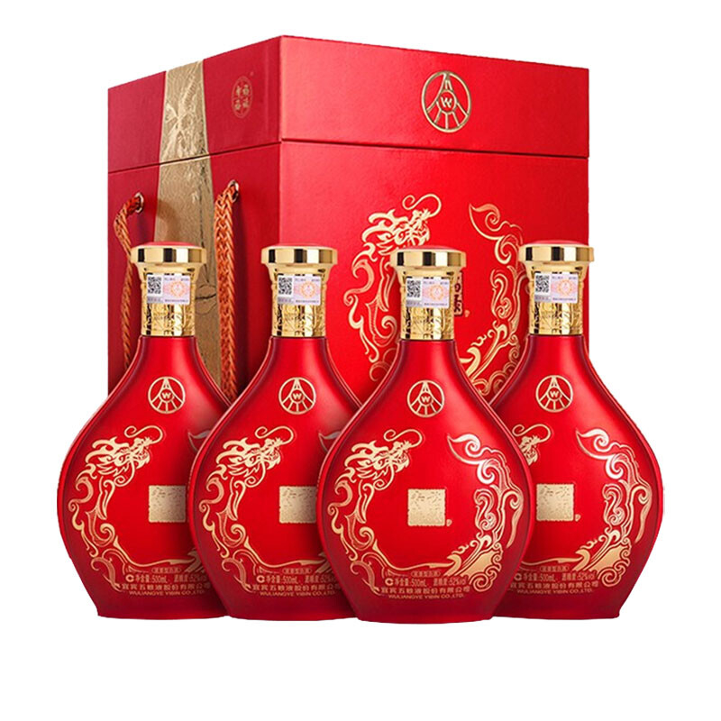 五粮液福禄寿喜紫金龙凤口感浓香型52度白酒500ml单瓶装