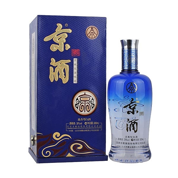 五粮液京酒国顺口感浓香型39度白酒500ml单瓶装