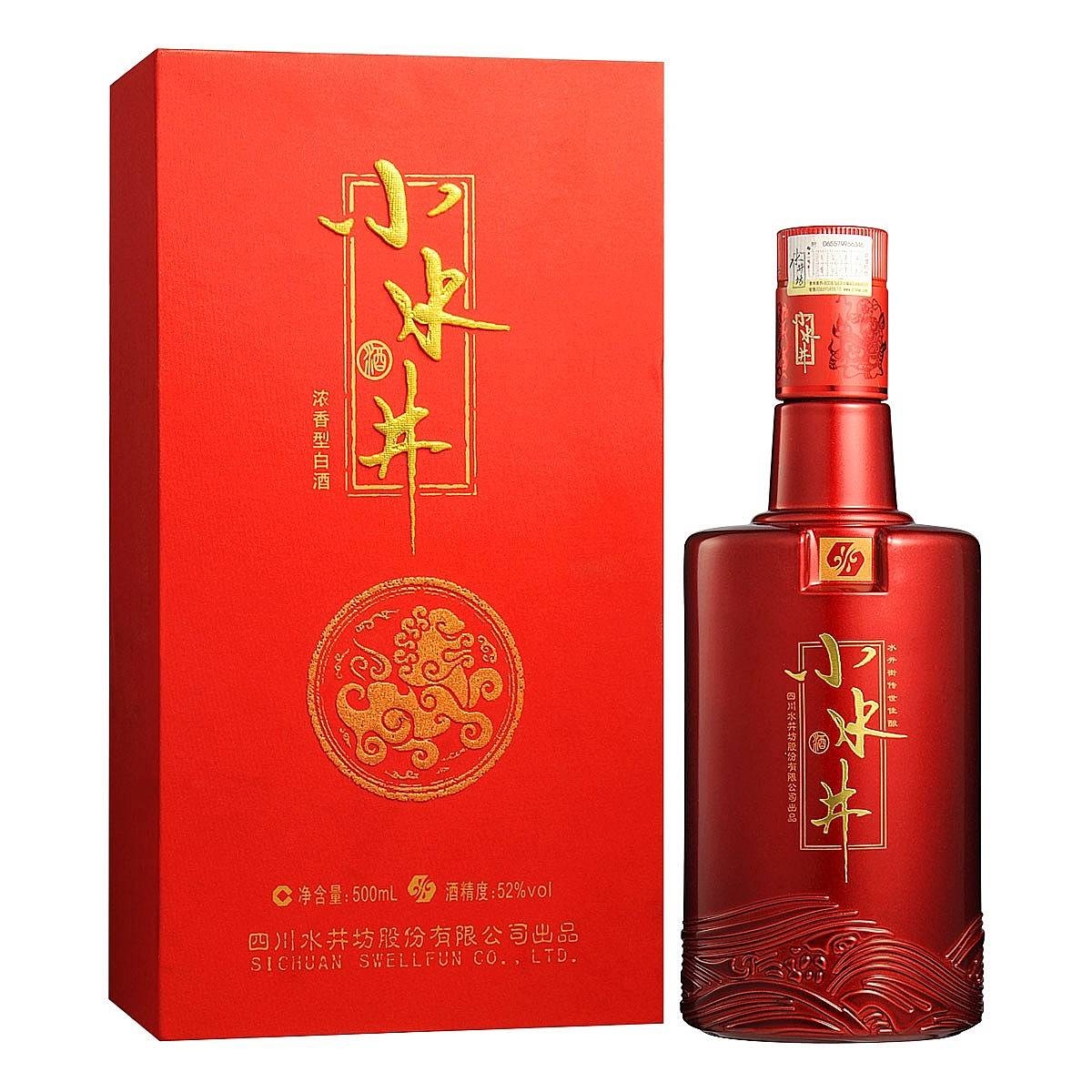 水井坊小水井红运装52度浓香型白酒500ml单瓶