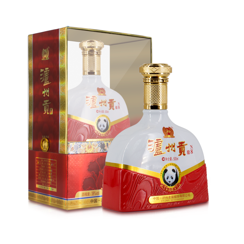 泸州老窖38度泸州贡N8浓香型白酒500ml单瓶装