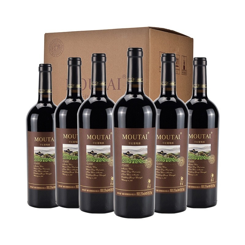 茅台（MOUTAI）红酒 干红葡萄酒 13度经典棕标 750ml