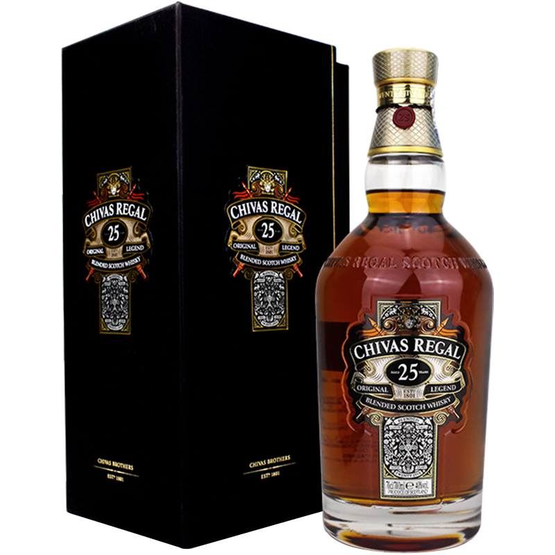 芝华士洋酒25年苏格兰阿泊丁威士忌40&deg;度700ml单瓶装英国原装正品