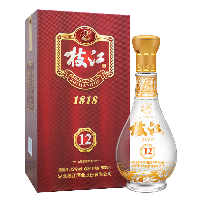 湖北枝江酒业42度枝江1818x12其他淡雅香型500ml单瓶装