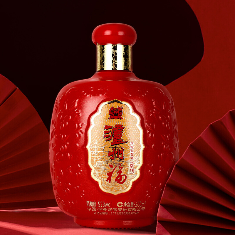 四川泸州老窖泸州福恩酿口感浓香型52度白酒500ml一坛装