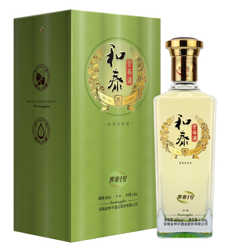 安徽金种子酒业和泰苦荞酒40度浓香型418ml一瓶装