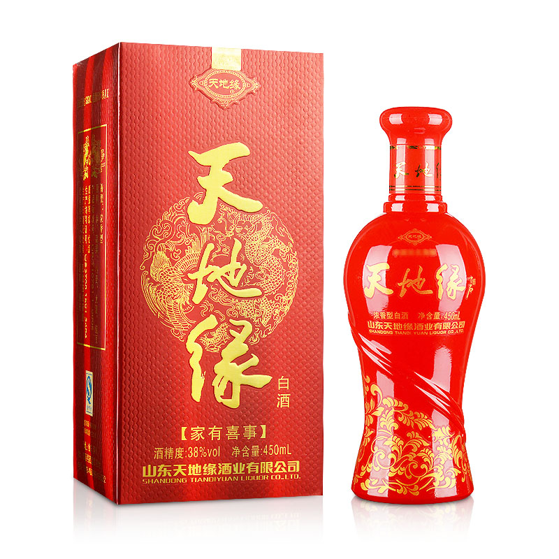 天地缘38&deg;度家有喜事浓香型450ml单瓶装