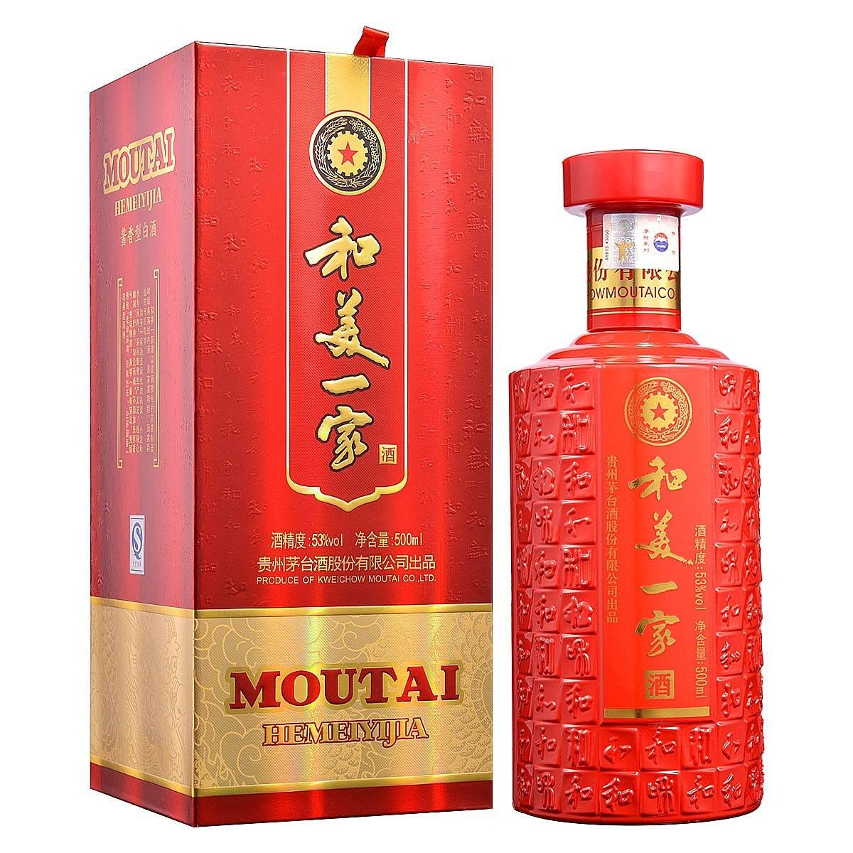 贵州茅台集团和美一家红瓶和美口感酱香型53度白酒500ml单瓶装