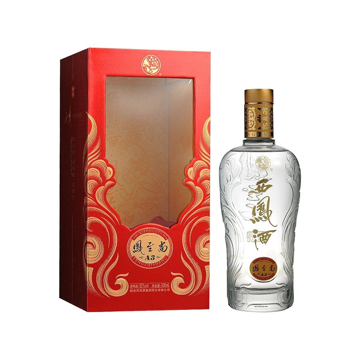 陕西西凤酒凤至尚A3口感凤香型52度白酒500ml单瓶装