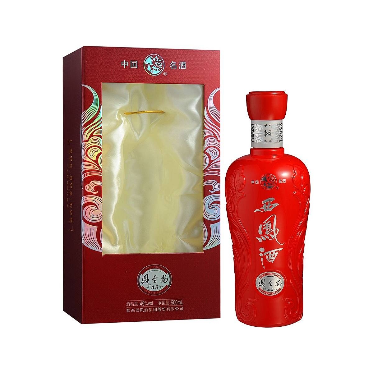 陕西西凤酒凤至尚A5口感凤香型45度白酒500ml单瓶装