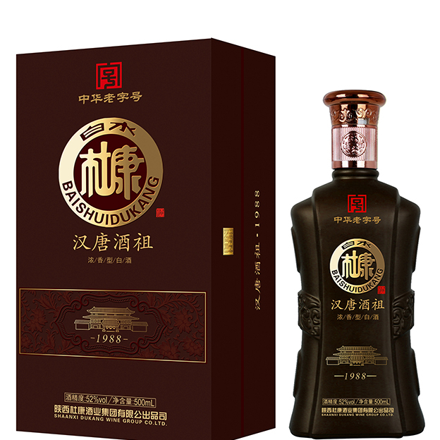 白水杜康汉唐酒祖1988酒口感清香型53度白酒500ml单瓶装
