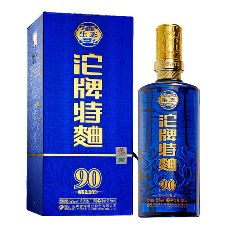 沱牌特曲90年窖龄52度浓香型白酒500ml单瓶装