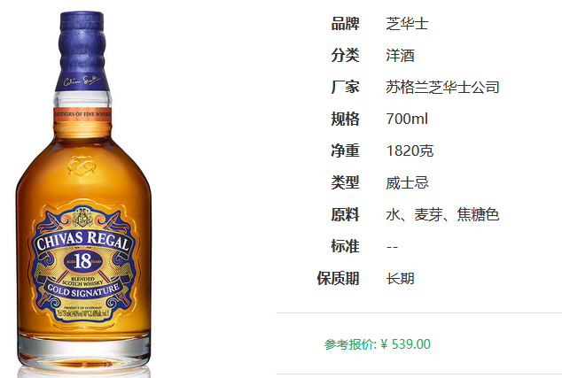 18年苏格兰威士忌价格 18年苏格兰威士忌多少钱一瓶