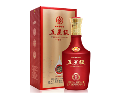 五粮液五星级精制52度浓香型白酒500ml单瓶装