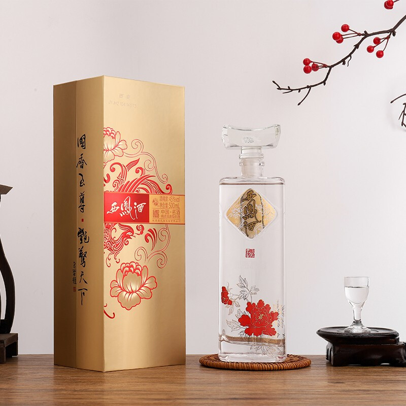 陕西国艳西凤酒金装B版口感绵柔凤香型45度白酒500ml单瓶装