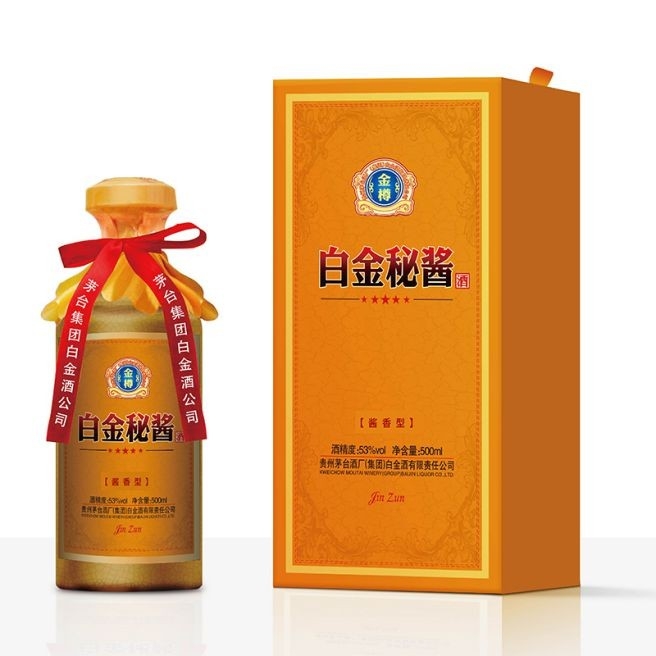 贵州茅台集团白金秘酱酒金樽口感酱香型53度白酒500ml单瓶装