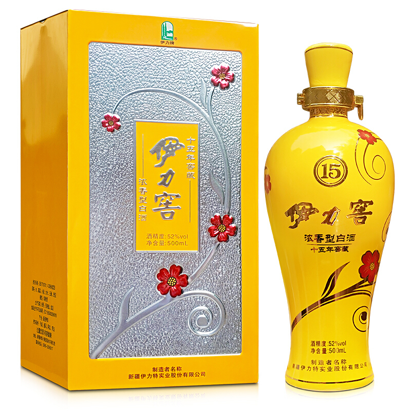 新疆伊力特伊力窖十五年窖藏52度浓香型500ml单瓶装