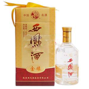 陕西西凤酒金缘口感凤香型45度白酒500ml单瓶装