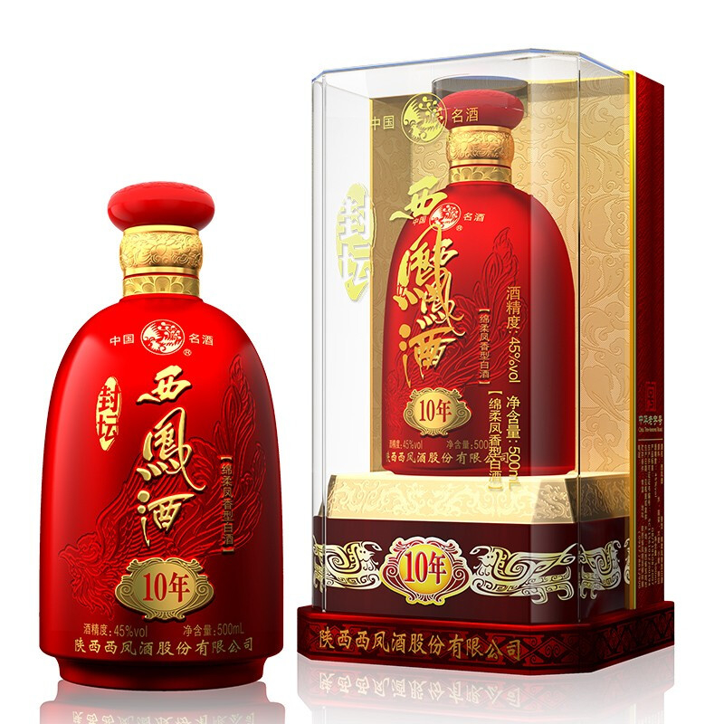陕西西凤酒封坛10年口感凤香型45度白酒500ml单瓶装