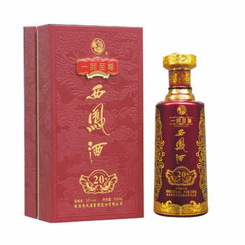 陕西西凤酒一品至尊20年口感凤香型52度白酒500ml单瓶装