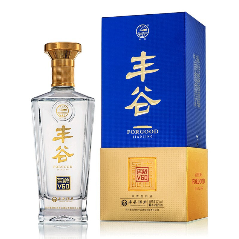 四川丰谷酒业丰谷52&deg;度窖龄V60浓香型500ml单瓶装