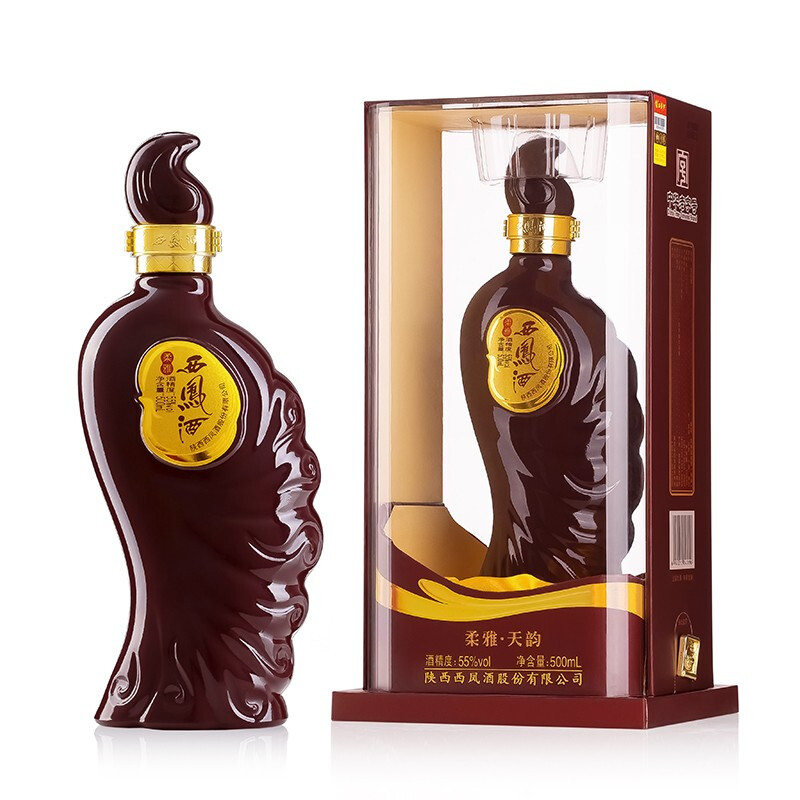 陕西西凤酒2014年柔雅天韵口感绵柔凤香型55度白酒500ml单瓶装