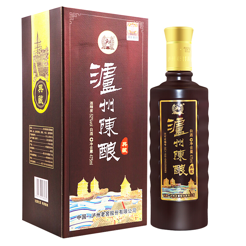 泸州老窖泸州陈酿典藏52度浓香型白酒475ml单瓶装