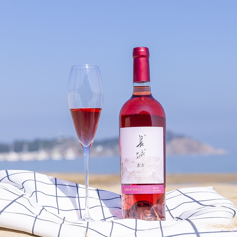 长城红酒东方梅鹿辄桃红葡萄酒750ml单支装