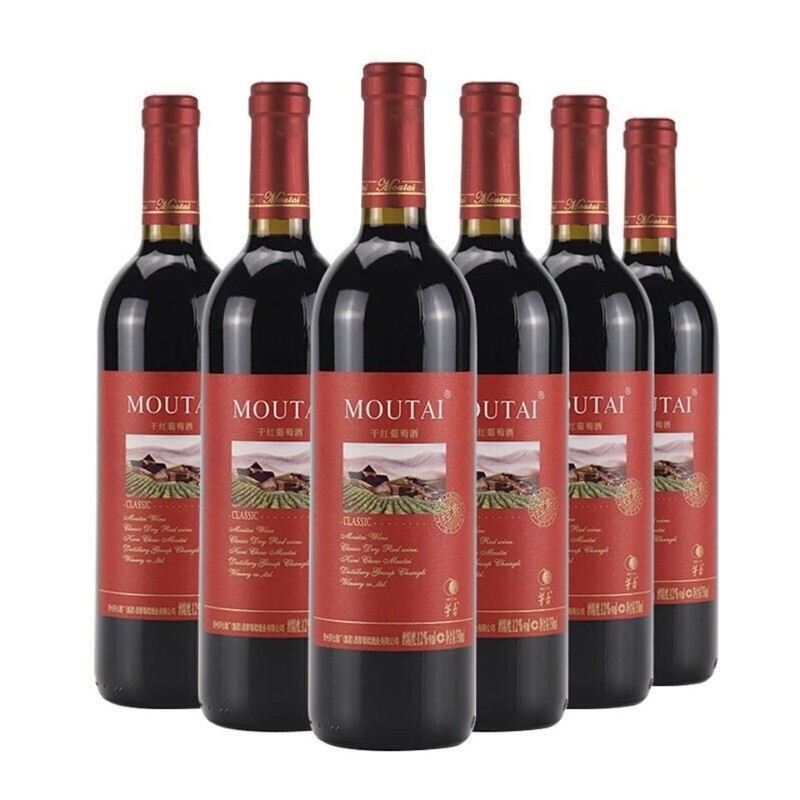 茅台（MOUTAI ）红酒 经典红标葡萄酒 12度干红葡萄酒 750ml