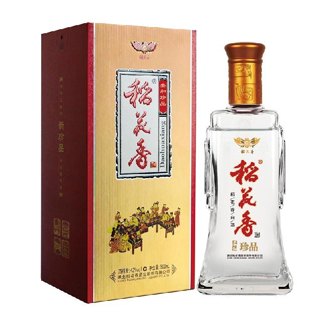 湖北稻花香酒柔和珍品42度浓香型500ml单瓶装