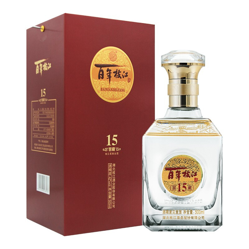 湖北枝江酒业窖藏15礼盒装42度柔雅香型500ml单瓶装