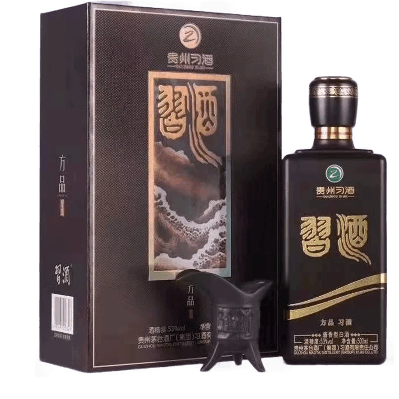 贵州习酒方品黑金53度酱香型500ml单瓶装