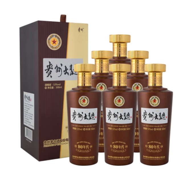 贵州大曲80年代 53度酱香酒白酒 500ml 单瓶