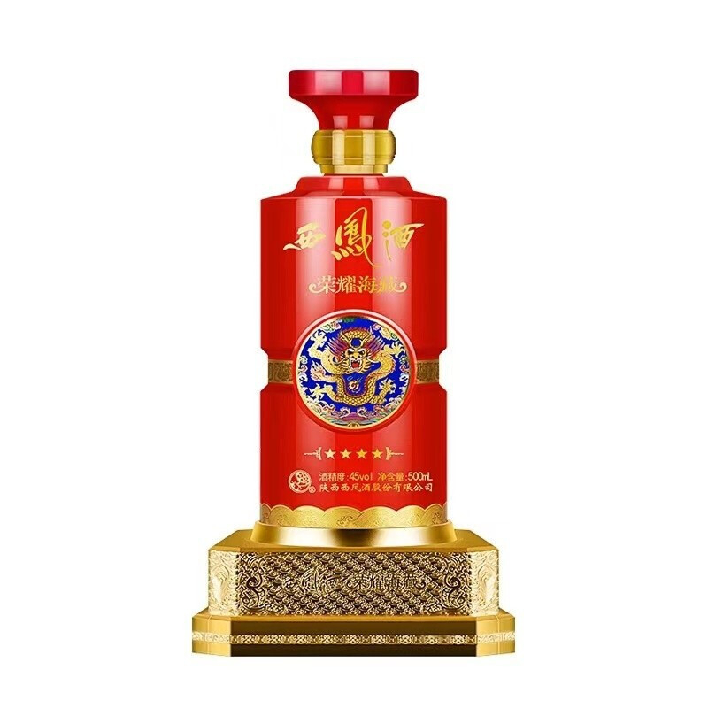 陕西西凤酒荣耀海藏&middot;红龙口感绵柔凤香型45度白酒500ml单瓶装