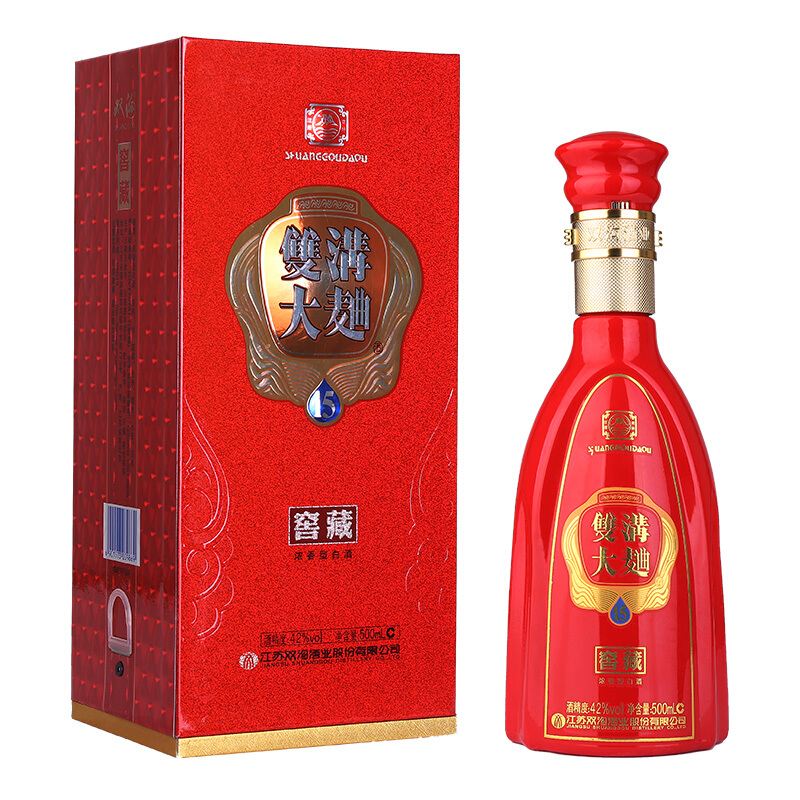 江苏省双沟酒大曲窖藏15年喜庆版42度浓香型500ml单瓶装