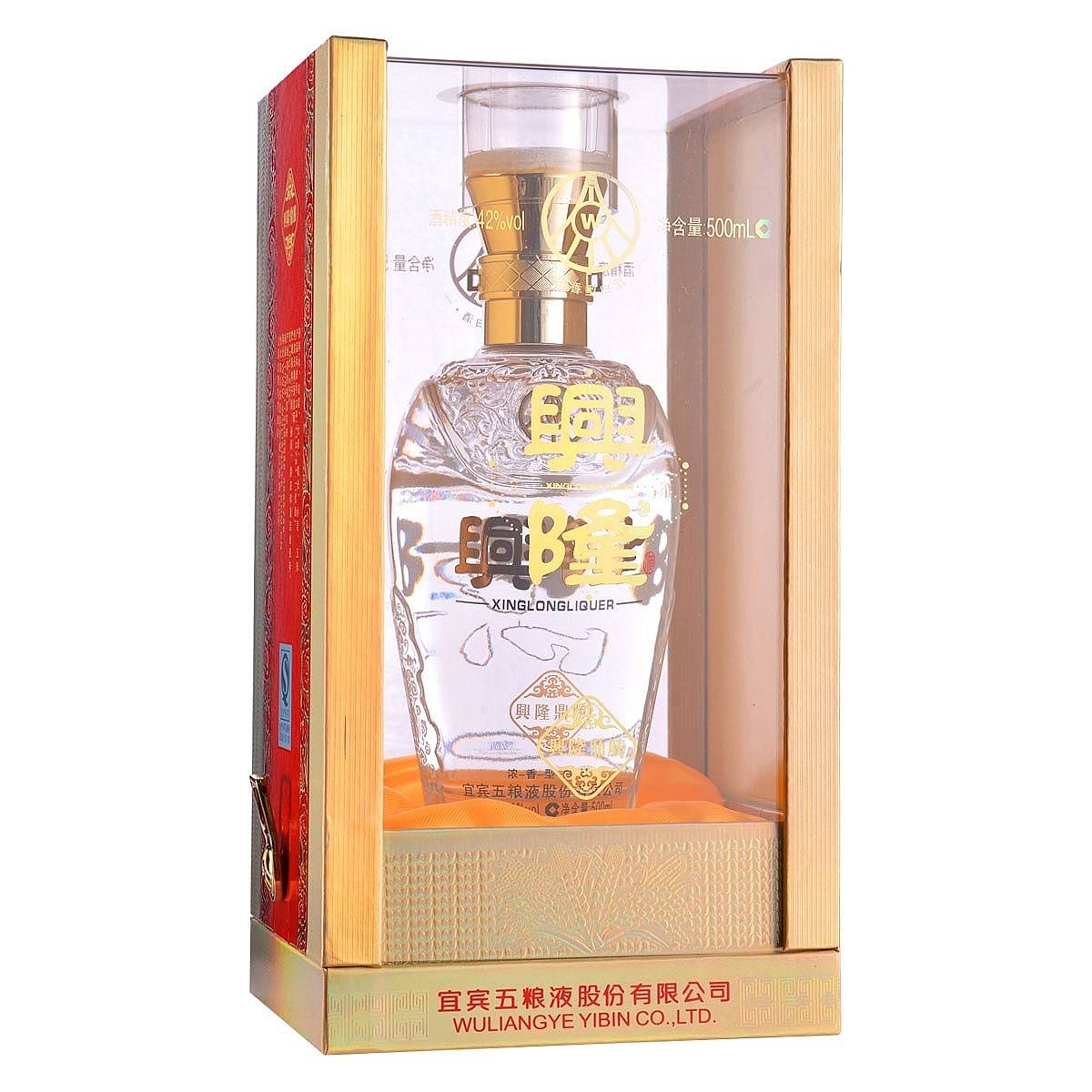 五粮液兴隆酒鼎胜口感浓香型42度白酒500ml单瓶装