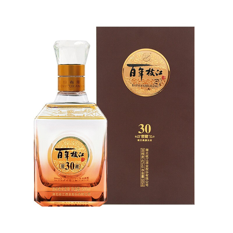 湖北枝江酒业窖藏30礼盒装42度柔雅香型500ml单瓶装
