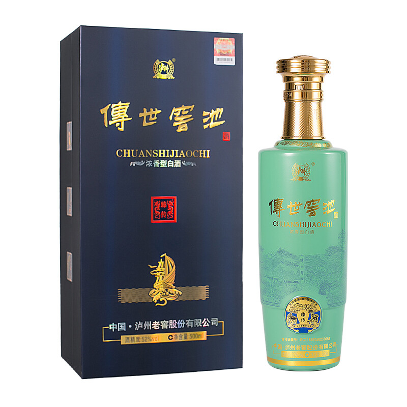 四川泸州老窖传世窖池臻传口感浓香型52度白酒500ml单瓶装