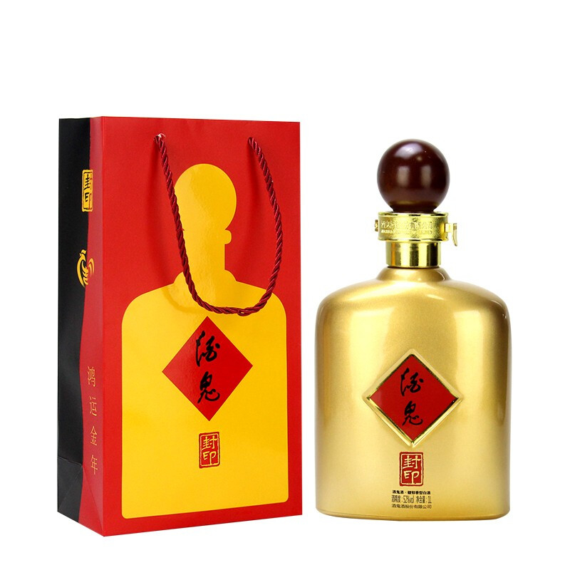 湖南酒鬼酒2017年鸡年金封印系列52&deg;度馥郁香型1000ml单瓶装