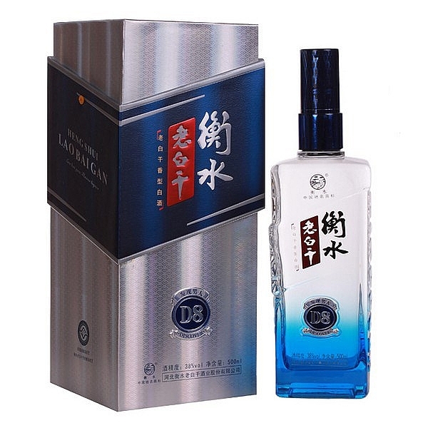 河北省衡水老白干D8口感干香型38度白酒500ml单瓶装