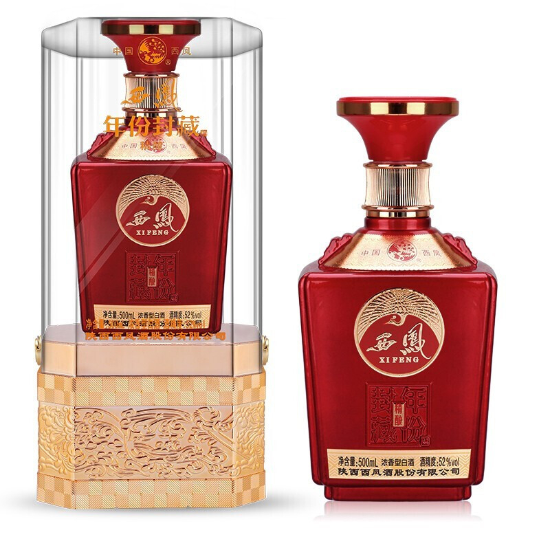 陕西西凤酒年份封藏精酿口感浓香型52度白酒500ml单瓶装