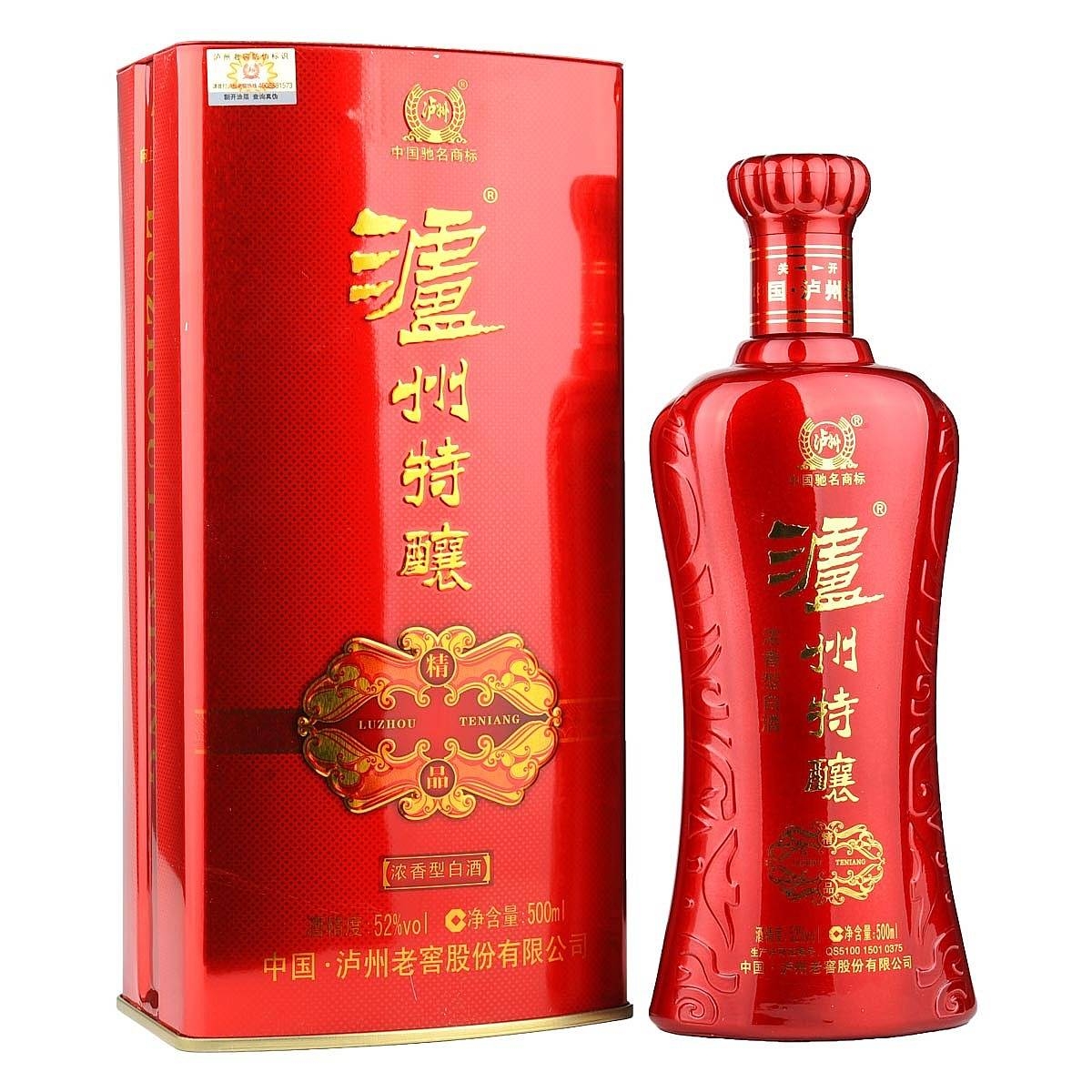 四川泸州老窖泸州醇特酿藏品口感浓香型52度白酒500ml单瓶装