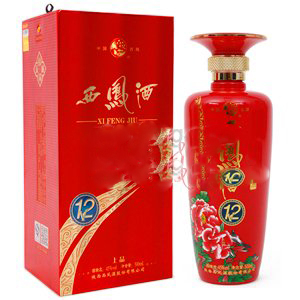 陕西西凤酒上品V12口感凤香型45度白酒500ml单瓶装