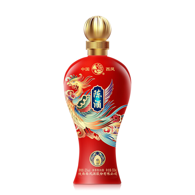西凤白酒陈酒醇品52度浓香型500ml单瓶装
