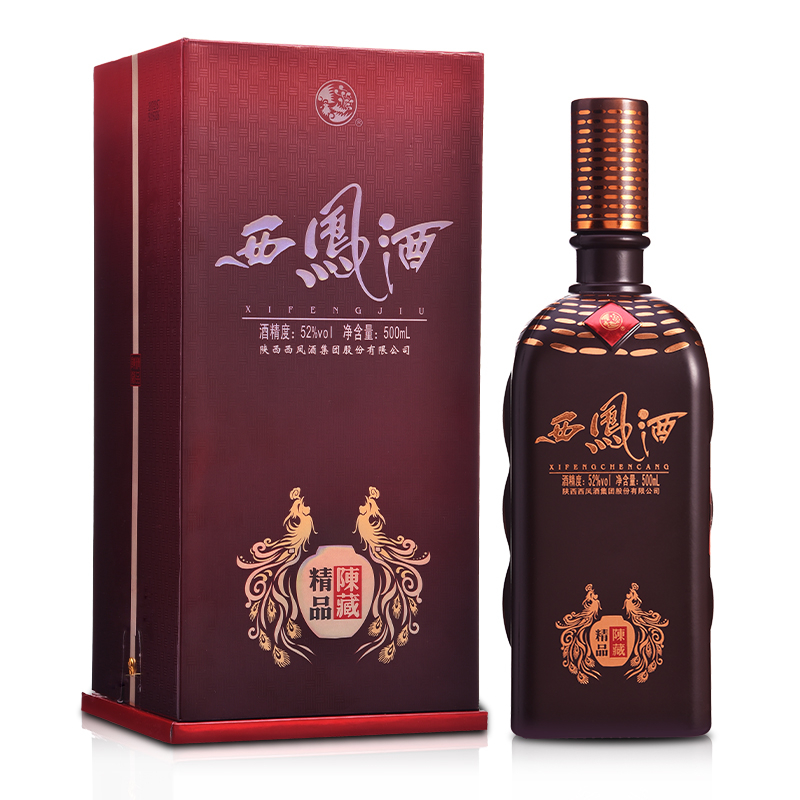 陕西西凤酒精品陈藏口感浓香型52度白酒500ml单瓶装