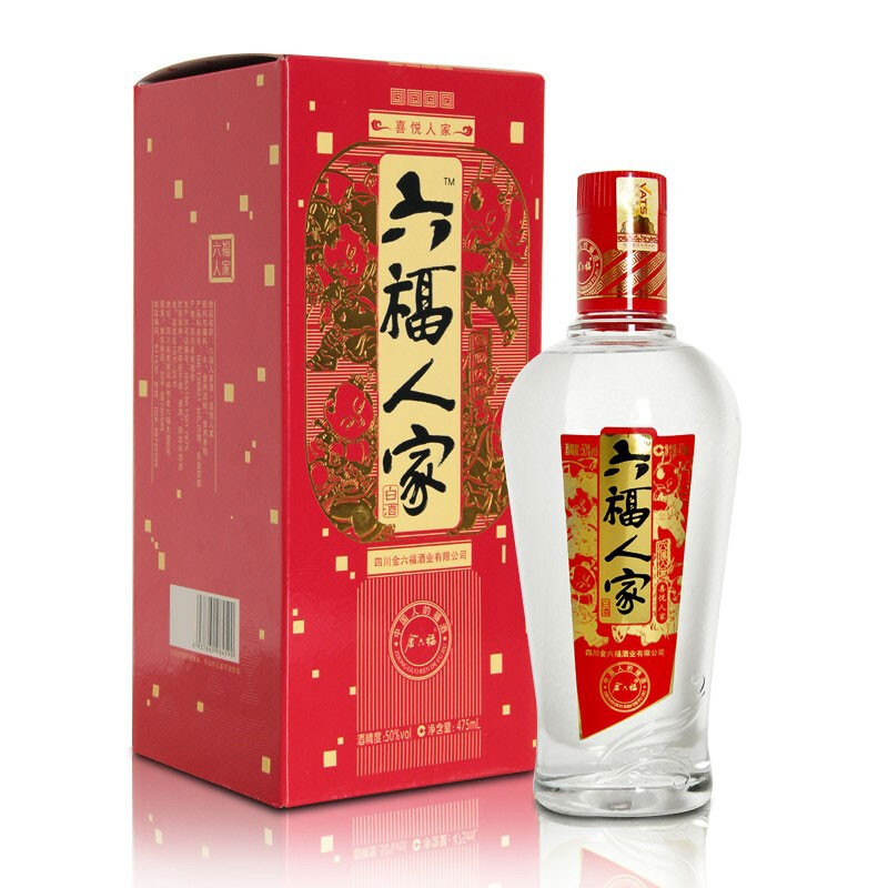 金六福酒六福人家50度浓香型475ml单瓶装