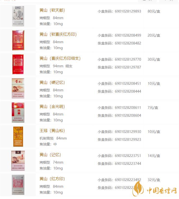 黄山香烟系列大全 黄山香烟品牌由来介绍