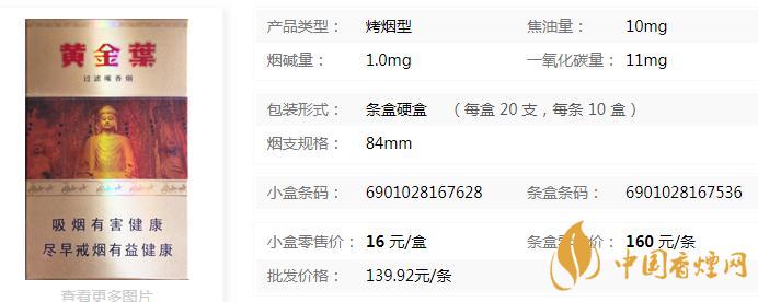 2020黄金叶龙门香烟最新价格查询