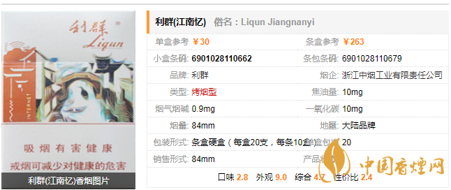 利群江南忆价格表和图片大全 利群江南忆怎么样